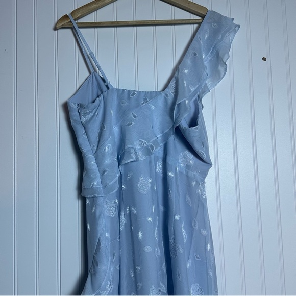 Lulus Forever Be Floral Sleeveless High-Low Dress in Light Blue L Wedding Party - Picture 10 of 12